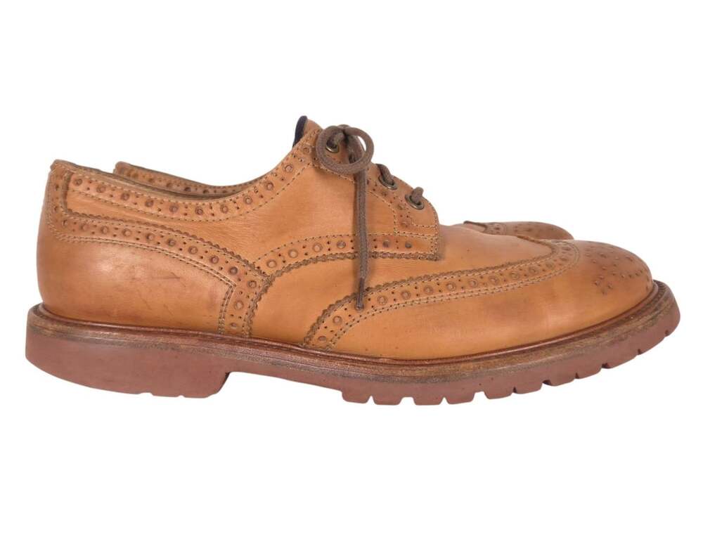 Brunello Cucinelli Leather Brogues US 8 IT 41 Mens Tan Wingtip Vibram